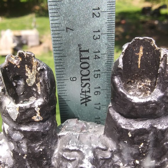 Vintage Brutalist Menorah hanukiah Ellen Lord Maccabees Cast Metal FLAWS - Picture 10 of 16